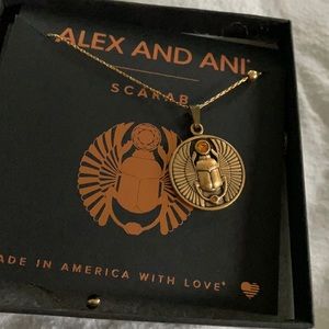 Alex Ani gold scarab necklace